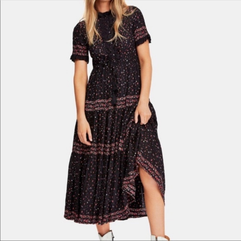 Free People Black Floral Maxi Dress